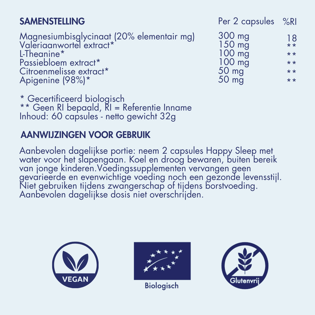 Happy Sleep -  Slaap & Ontspanning Supplement (+ Gratis Happy Sleep Mask)